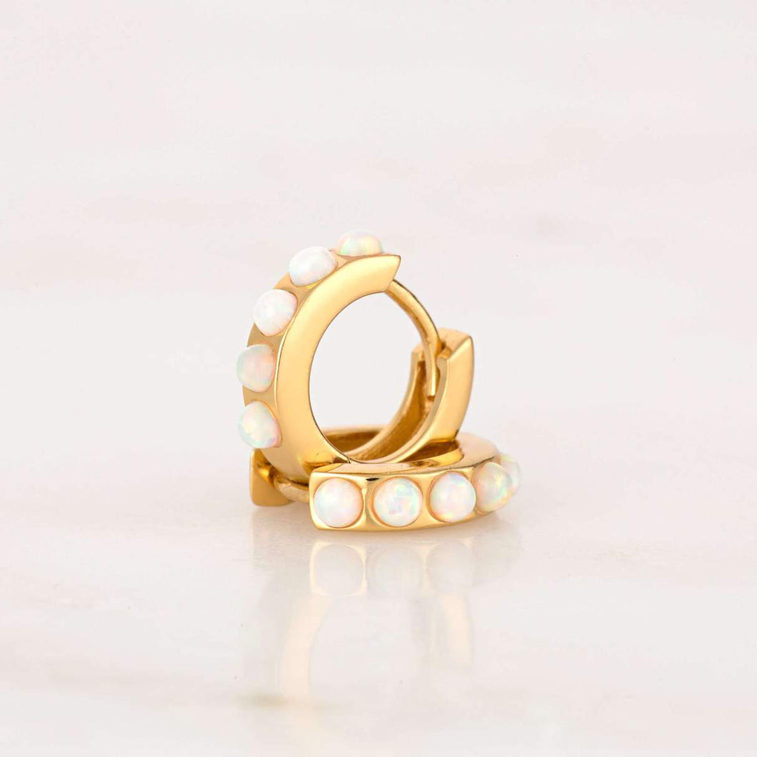 Opal Huggie Hoop Earring