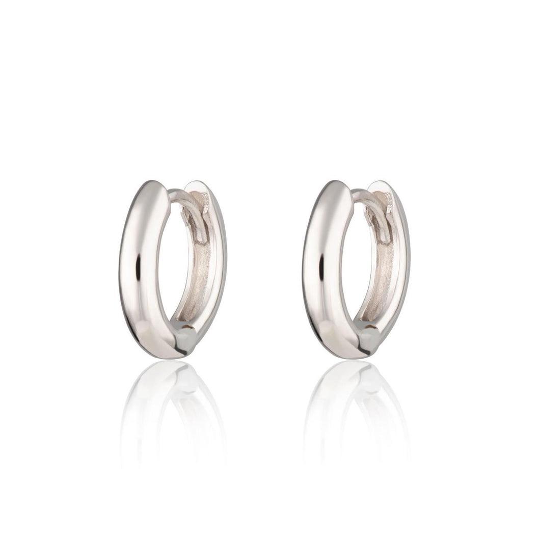 Sterling silver Plain Huggie Hoop Earrings