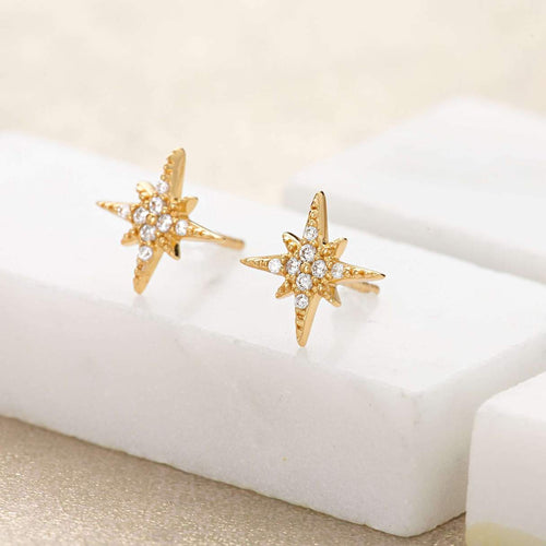 Sterling silver Starburst Stud Earrings