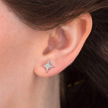 Load image into Gallery viewer, Sterling silver Starburst Stud Earrings
