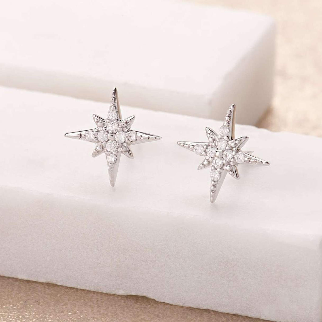 Sterling silver Starburst Stud Earrings