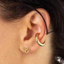Load image into Gallery viewer, Scream Pretty Snake Stud Earrings with Green Eyes
