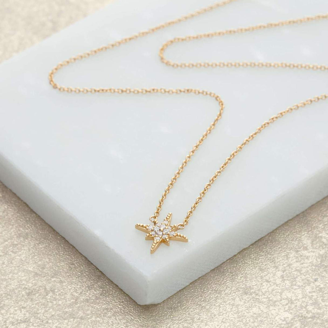 Starburst Necklace Gold or Silver 
