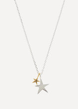 Load image into Gallery viewer, Silver plated double star necklace 
