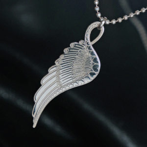 Sterling silver wing pendant