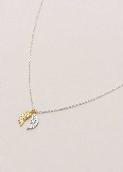 Silver and Gold plated wing necklace 